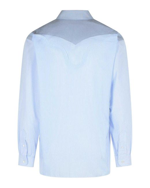 Maison Margiela Blue Cotton Shirt for men