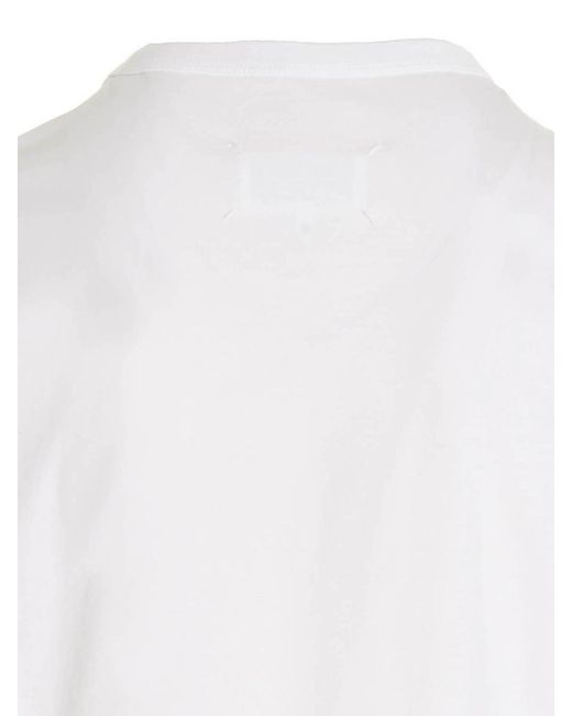Maison Margiela White Logo Embroidery T-Shirt for men