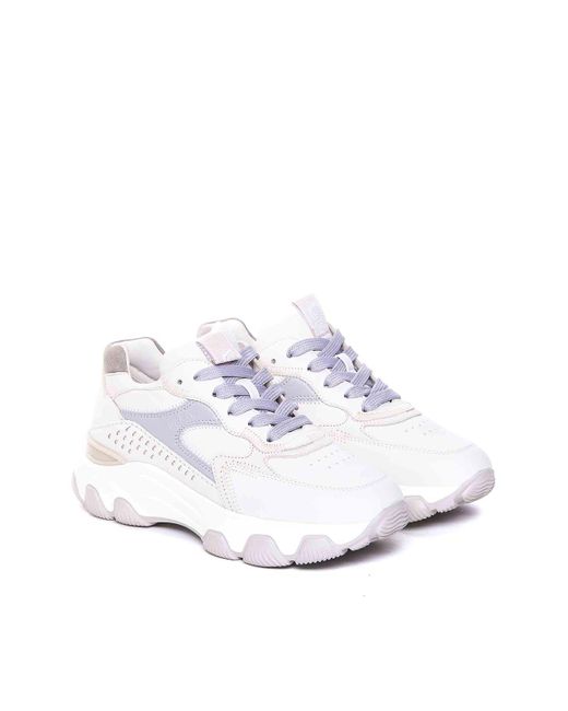 Hogan White Hyperactive Lace-Up Sneakers