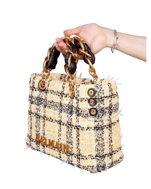 Balmain Metallic 1945 Soft Cabas Small Shopping Bag