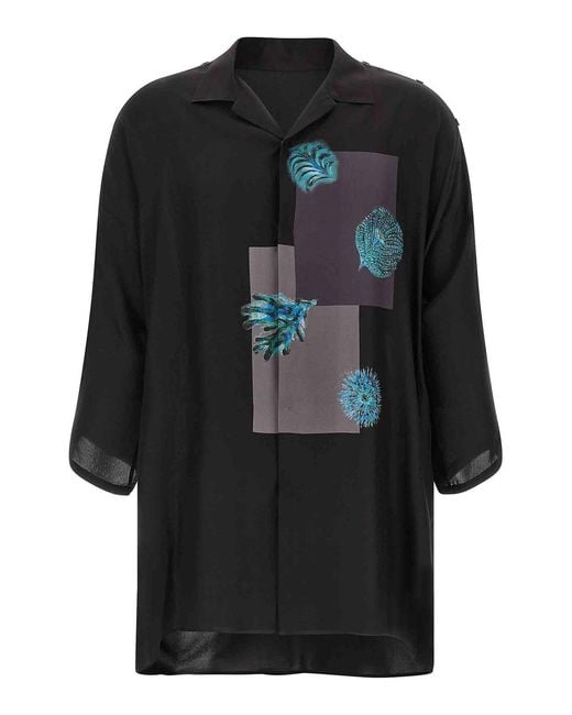 Yohji Yamamoto Black Silk Shirt for men