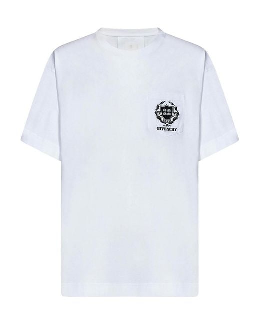 Givenchy White Crest Logo T-Shirt for men