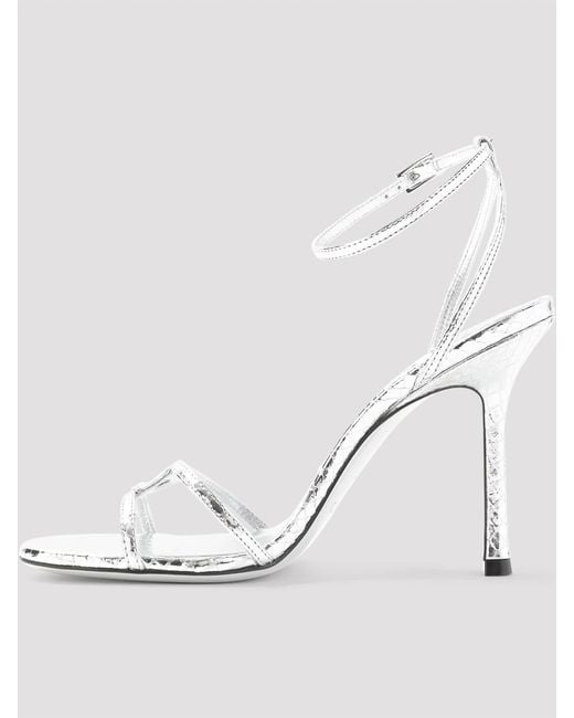 Jimmy Choo White 1998 Leo Candy Wrap Leather Sandals