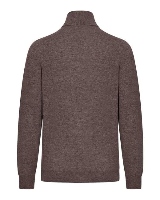 Brunello Cucinelli Brown Cashmere Turtleneck for men