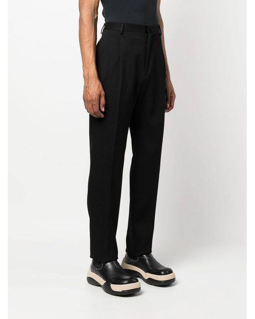 Lanvin Black Straight-Leg Tailored Trousers for men