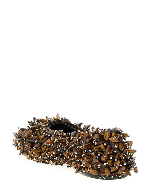 Dries Van Noten Brown Beaded Ballet Flats