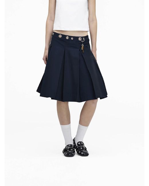 Marc Jacobs Blue Safety Pin Pleated Skirt