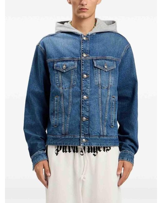 Palm Angels Blue Logo Jacket for men