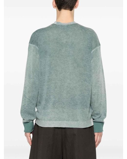 Emporio Armani Green Wool Crewneck Sweater for men