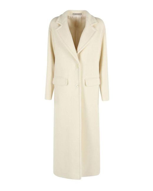 Tagliatore Natural Wool Single-Breasted Coat