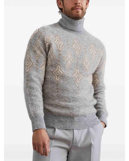 Brunello Cucinelli Gray Turtleneck Sweater for men
