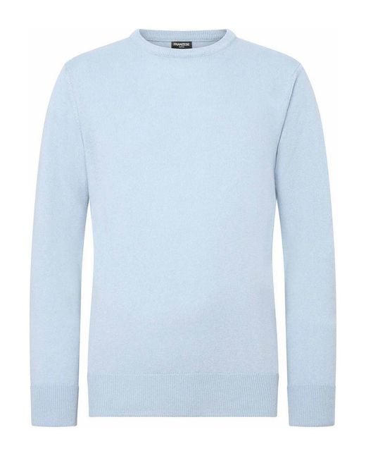 Franzese Collection Blue Silvio Berlusconi Crew Neck Sweater for men