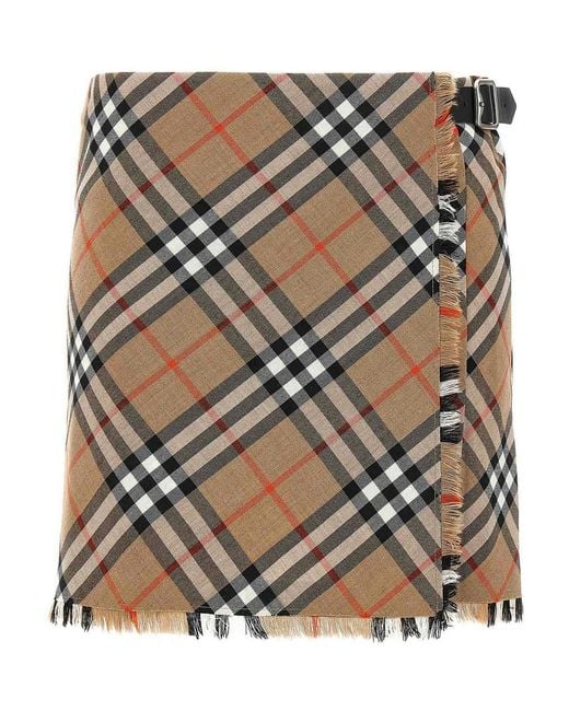 Burberry Brown Kilt Skirt
