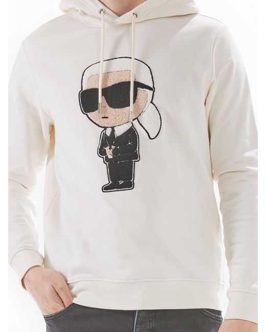 Karl Lagerfeld White Karl Hooded Sweatshirt for men