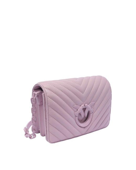 Pinko Purple Mini Love Click Crossbody Bag