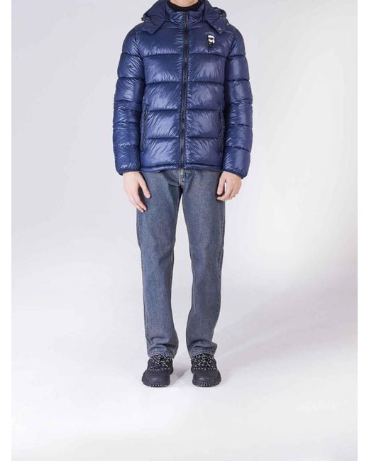 Karl Lagerfeld Blue Lighweight Tokidoki Duffle Jacket for men