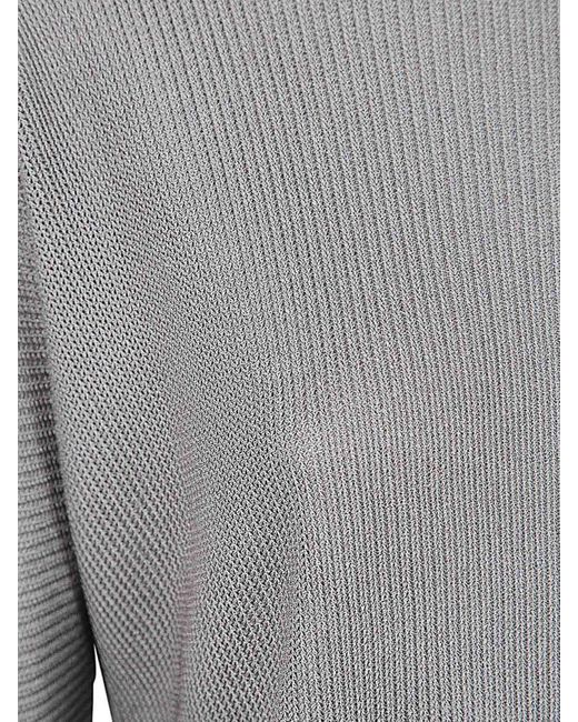 Giorgio Armani Gray Long Sleeves Boat Neck Sweater