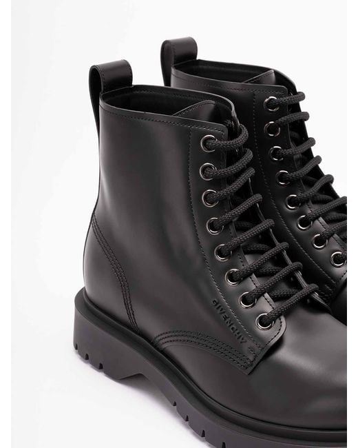 Givenchy Black Lace Up Boots for men