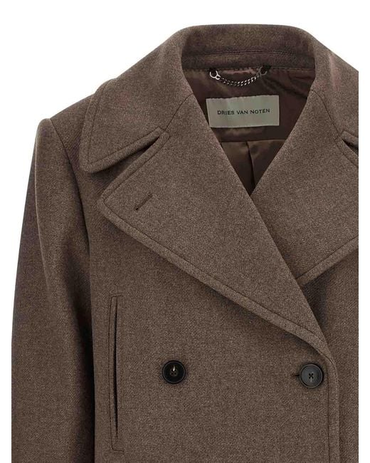 Dries Van Noten Brown Vafel Coat