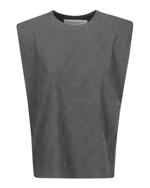 Golden Goose Deluxe Brand Gray T-shirt With Pattern