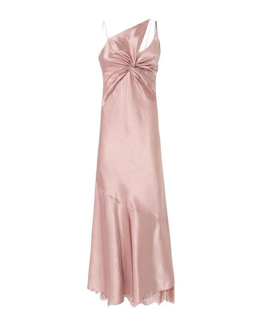 Pinko Pink Ferrari Abito Satin Light Crin Rosa Cenere