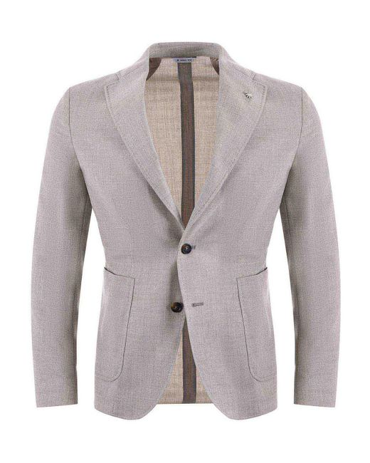 Manuel Ritz Gray Stretch Wool Jacket for men