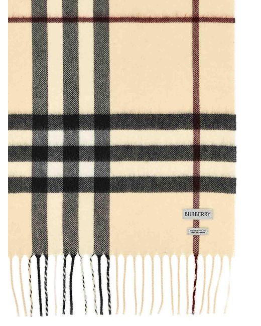 Burberry White Plaid Wool-Blend Scarf for men
