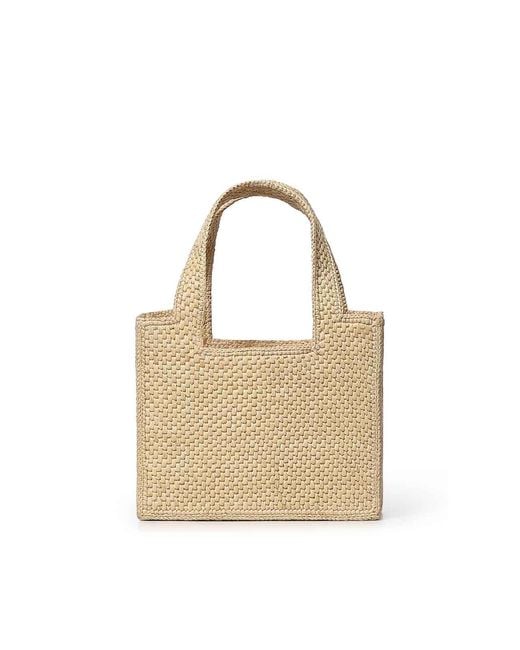 Loewe Natural Font Mini Raffia Tote Bag
