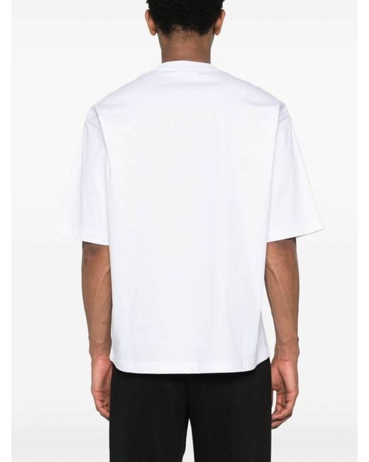 Lanvin White T-shirt Curb Con Ricamo for men