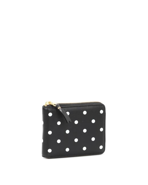 Comme des Garçons Black Polka Dot Printed Zip Around Wallet