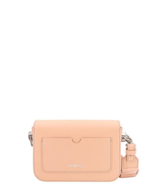 Off-White c/o Virgil Abloh Natural Leather Shoulder Bag With Engraved Logo