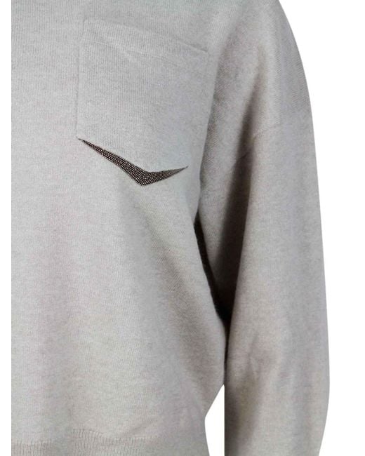 Brunello Cucinelli Gray Sweater M12186500_C9504 Nwt