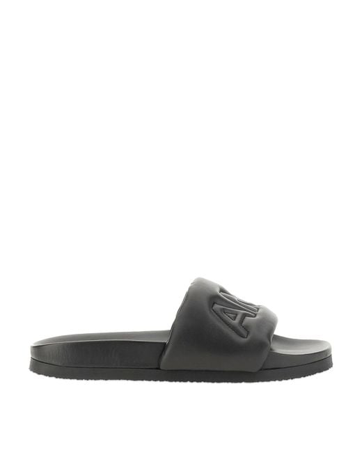 Ambush Gray Leather Slide Sandal for men