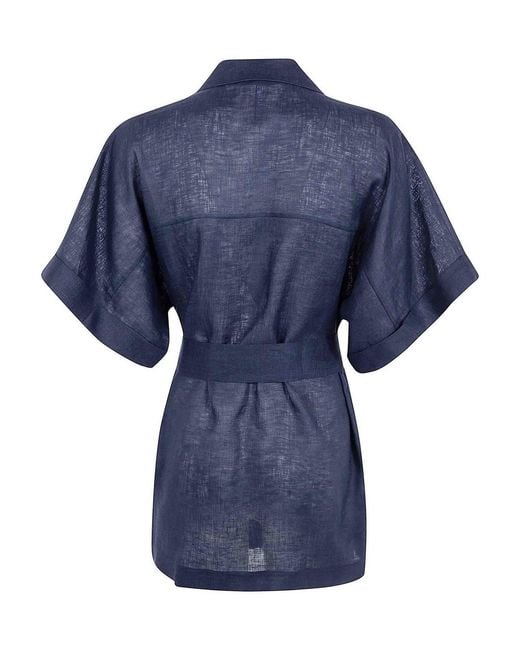 Liviana Conti Blue Darnell Belt Jacket