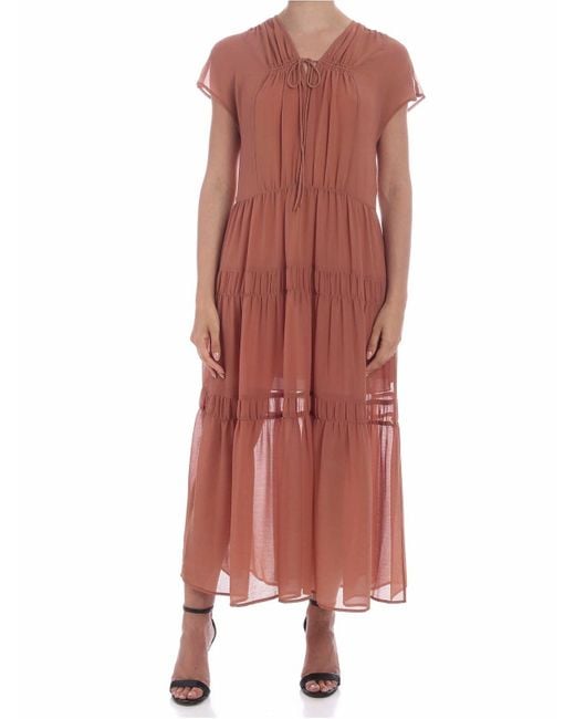 See By Chloé Pink Blushy Colored Semi-Transparent Dress