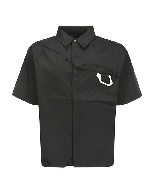 HELIOT EMIL Black Nylon Shirt for men