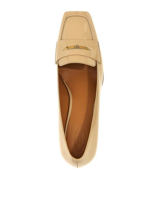 Tod's Natural Patent Leather Pumps