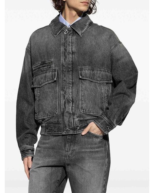 Versace Gray Blouson Denim for men