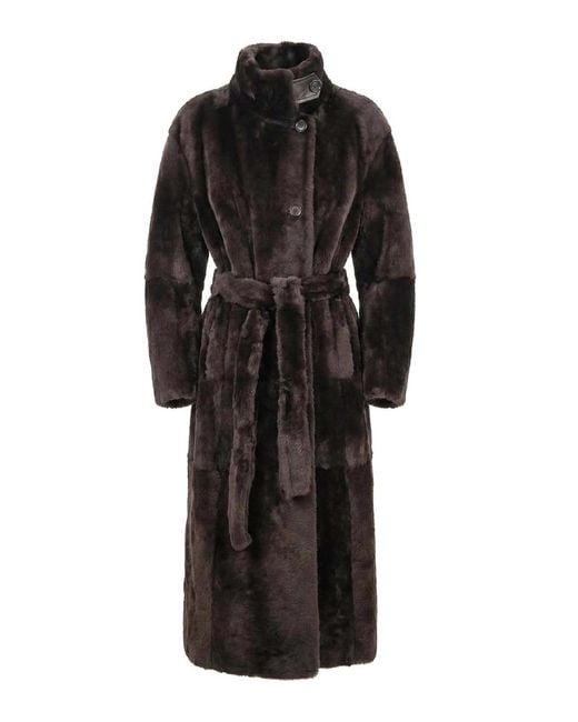 Brunello Cucinelli Black Fur Overcoat