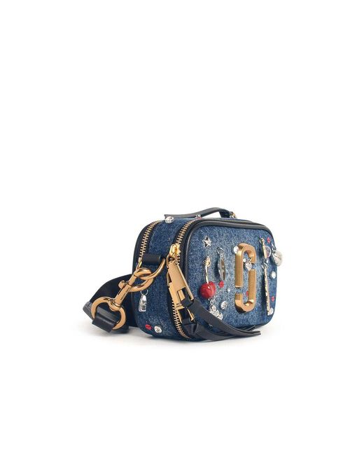 Marc Jacobs Blue The Trinket Charm Snapshot Denim Bag