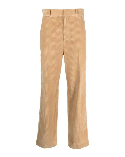 Palm Angels Natural Cotton Corduroy Pants, Crochet Stripes for men