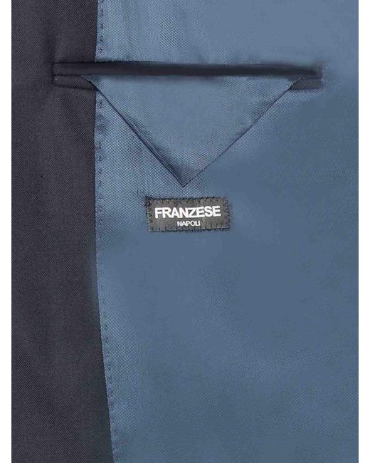 Franzese Collection Blue Single-Breasted Rolls-Royce Style Suit for men