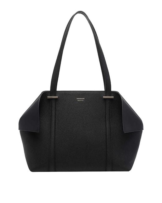 Ferragamo Black Medium Tote Bag