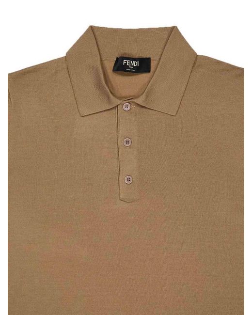 Fendi Natural Polo Light Wool for men