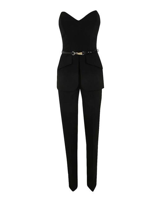 Elisabetta Franchi Black Jumpsuit With Belt