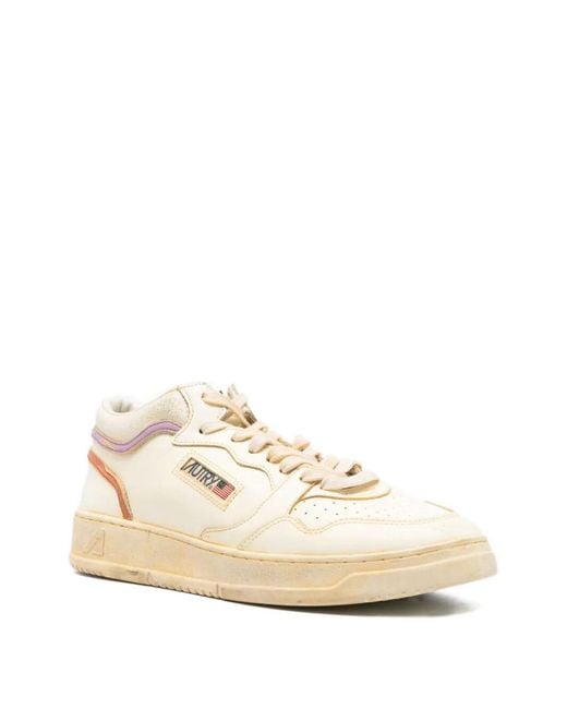 Autry Natural Medium Way Sup Vintage Leather Sneakers for men
