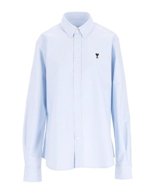 AMI Blue De Cur Cotton Shirt