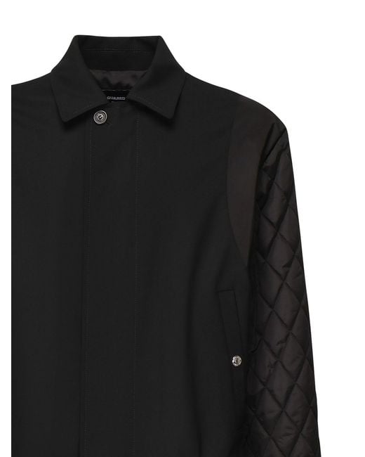 DSquared² Black Bomber Jacket With Quilted Sleeves for men