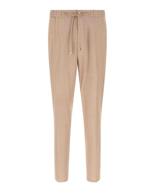 Etro Natural Flamed Linen Joggers for men