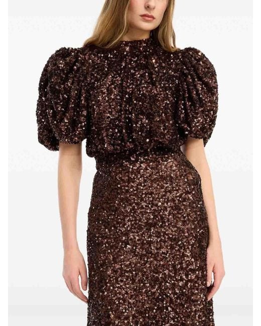 ROTATE BIRGER CHRISTENSEN Brown Midi Dresses